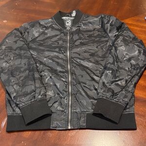 Men's Black Camouflage Windbreaker
